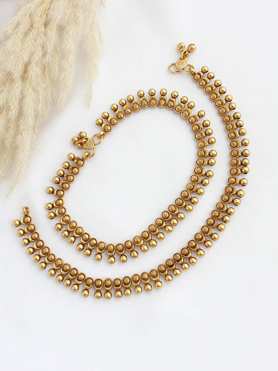 Navdha Anklet Payal-Gold