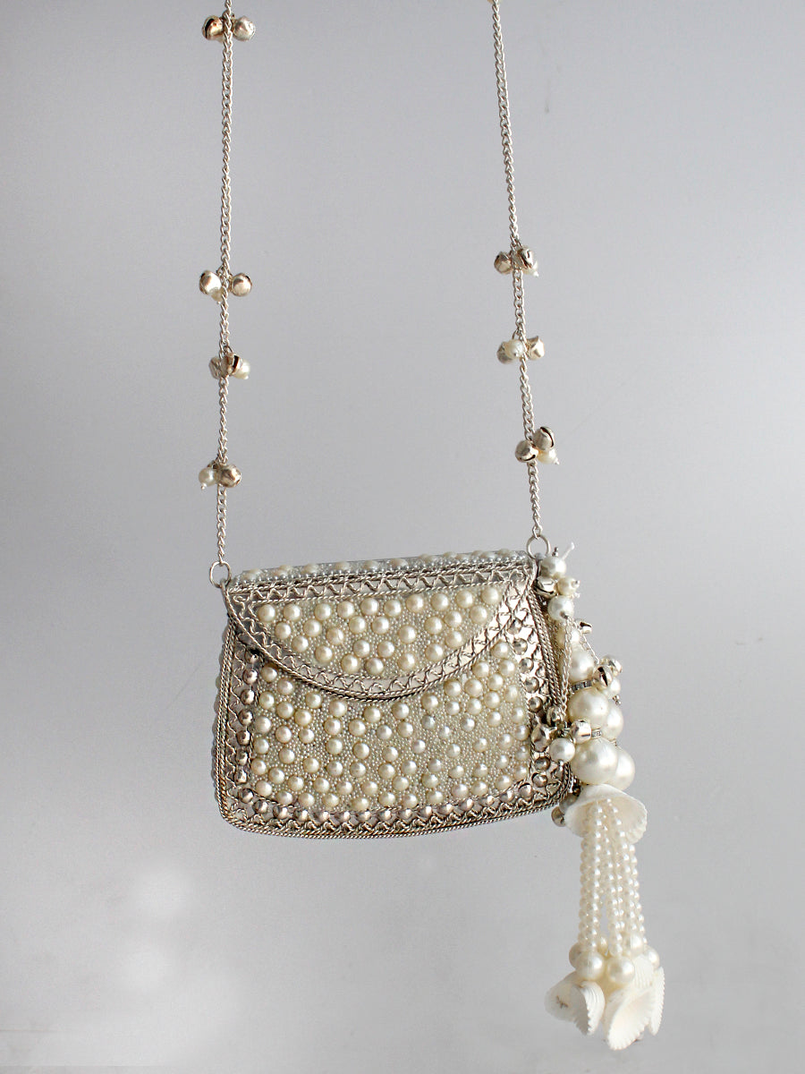 Dhwani Micro Clutch Bag-Silver