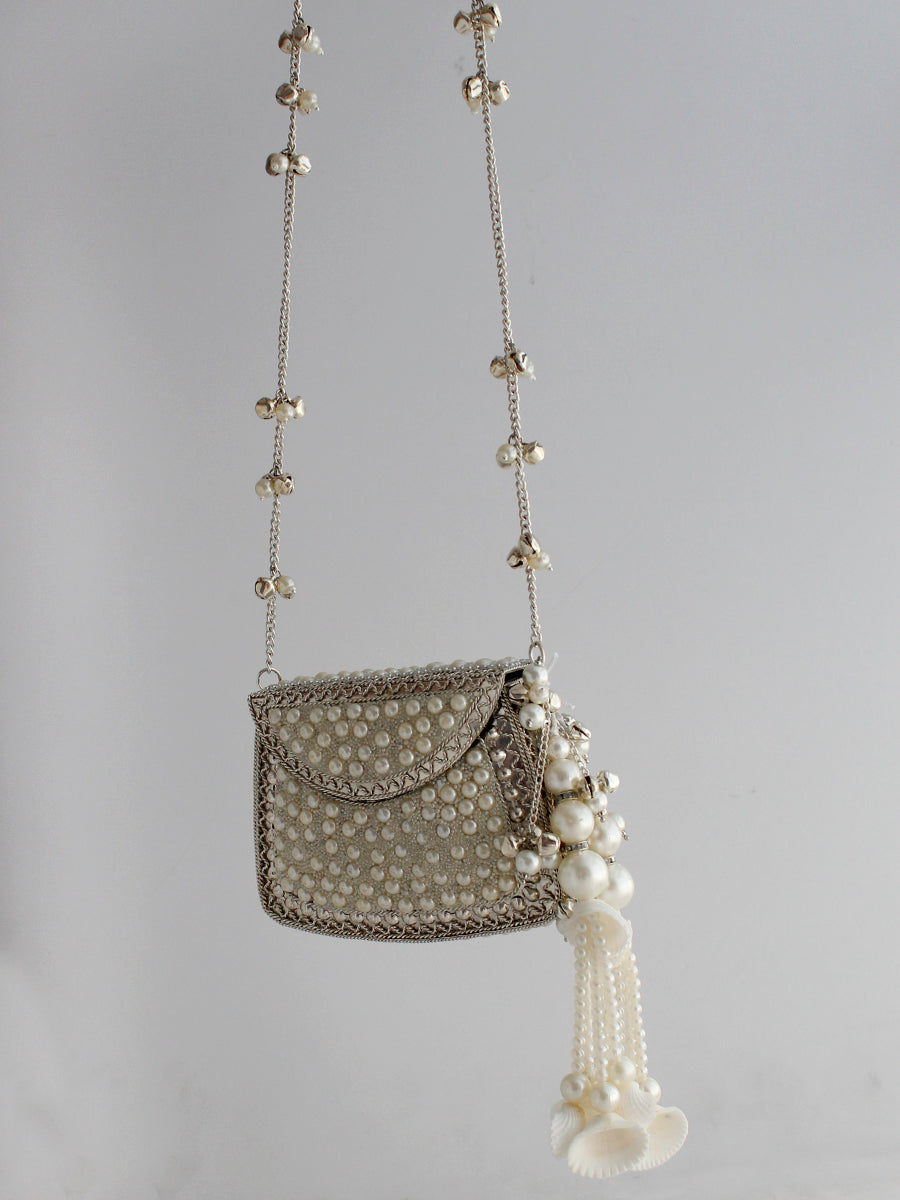 Dhwani Micro Clutch Bag -Silver