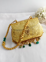 Anshula Metal Clutch Bag-Gold