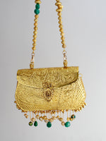 Anshula Metal Clutch Bag-Gold