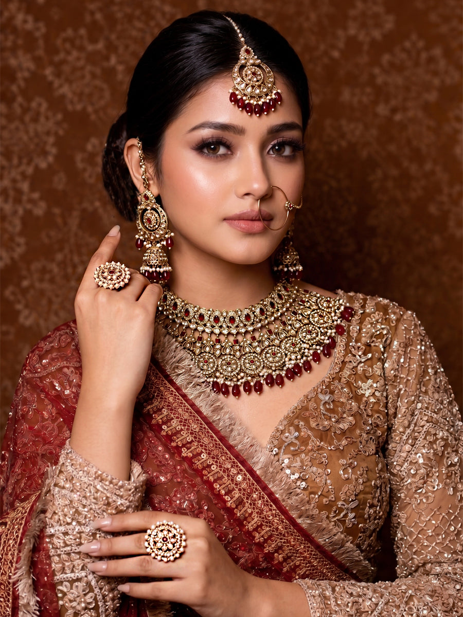 Navira Bridal Set-Maroon