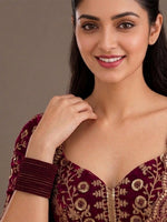 Dhaani Bangle Set-Maroon