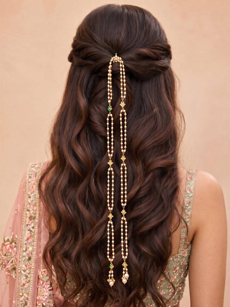 Pavitra Hair Accessory / Choti  - Gold 
