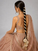Nargis Warp Paranda for Short Hair Handmade Indian Parandi for Mehndi Functions-Gold