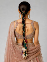 Falak Wrap Paranda Handmade Bridal Parandi for Mehndi & Sangeet-Multicolor
