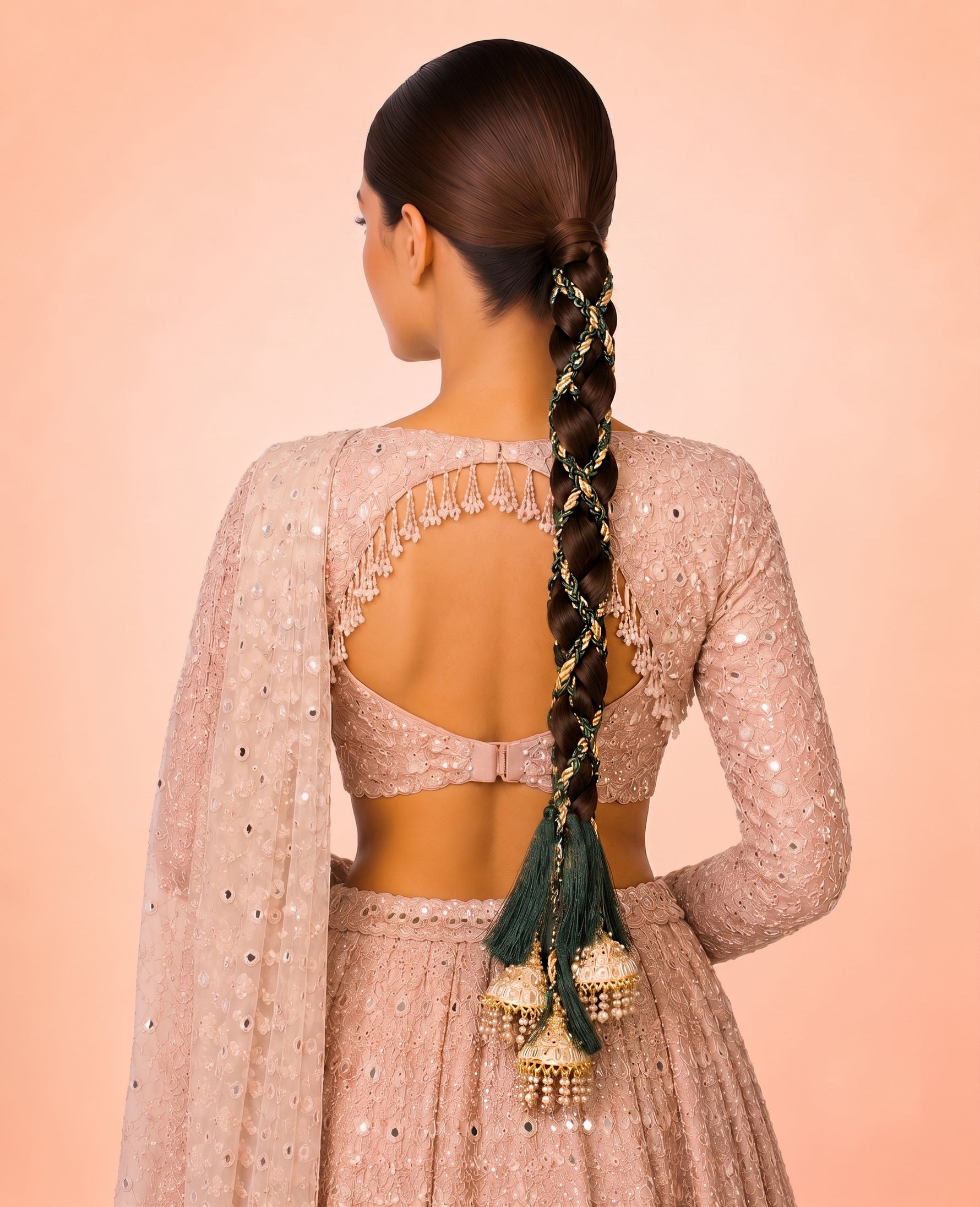 Navira Wrap ParandaDecorative Punjabi Parandi for Festive Styling-Green