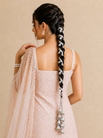 Sifat Wrap Parandi / Parandi Handmade Bridal Parandi for Mehndi & Sangeet-Silver