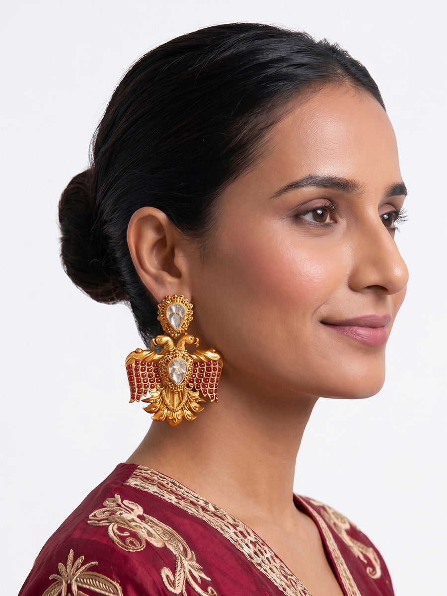 Nandita Earrings - Ruby