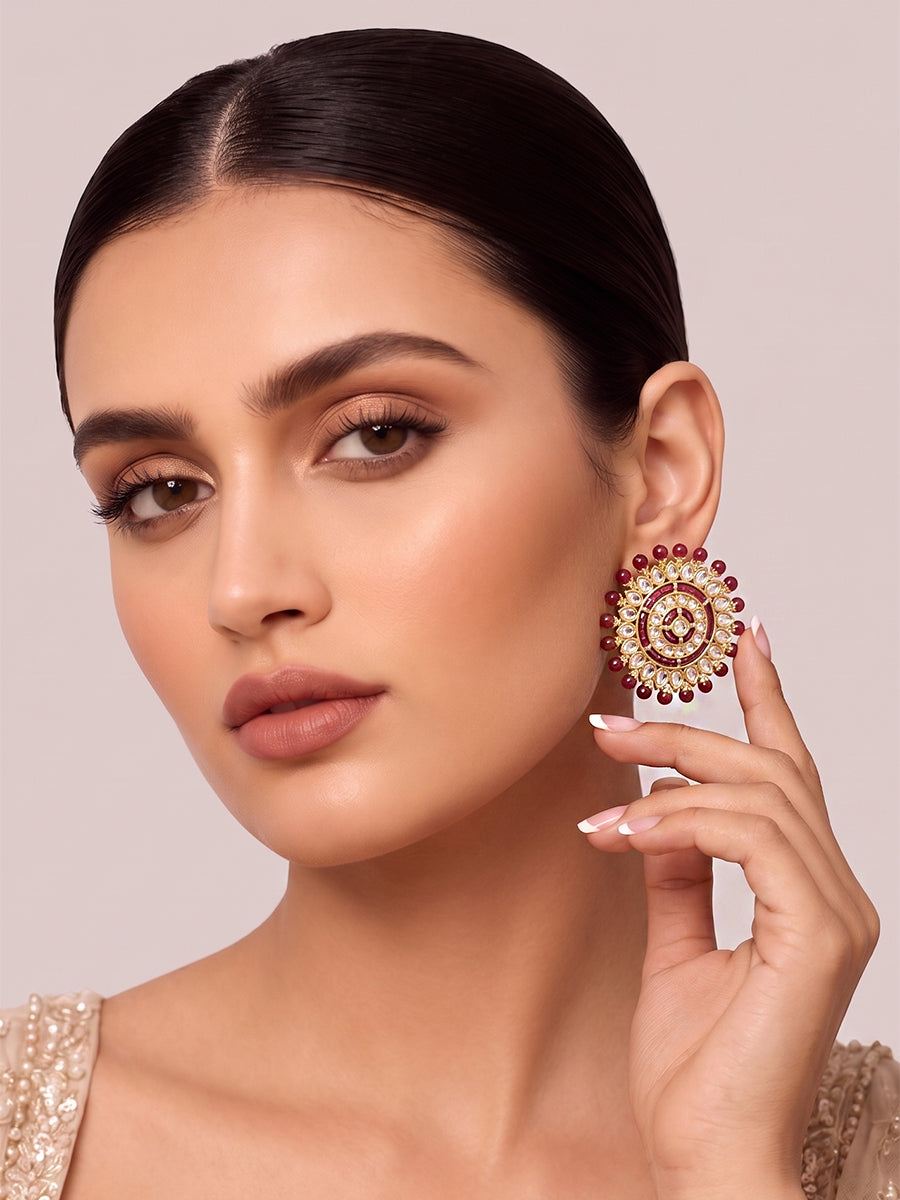 Gujrat Earrings-Maroon