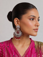 Krisha Earrings - Silver / Maroon