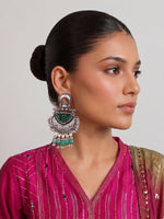 Sabiha Earrings - Silver / green