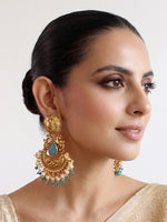 Charvi Earrings - Gold /Aqua