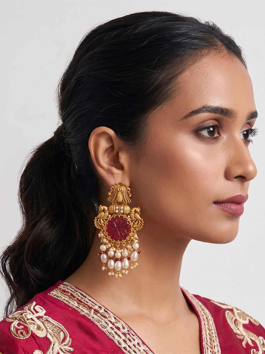 Adrika Earrings- Maroon