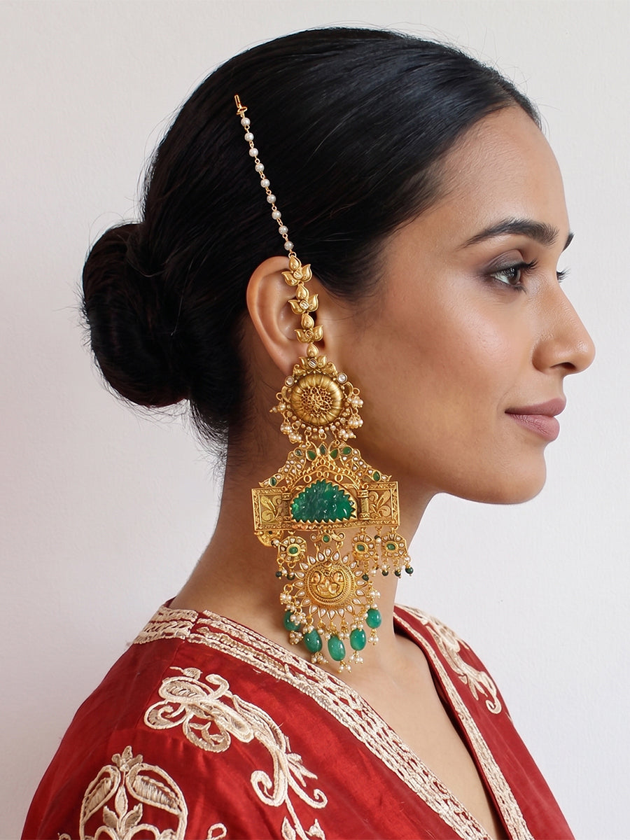 Gulnaaz Earrings - Green