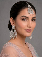Avika Mirror Earrings & Tikka-Silver