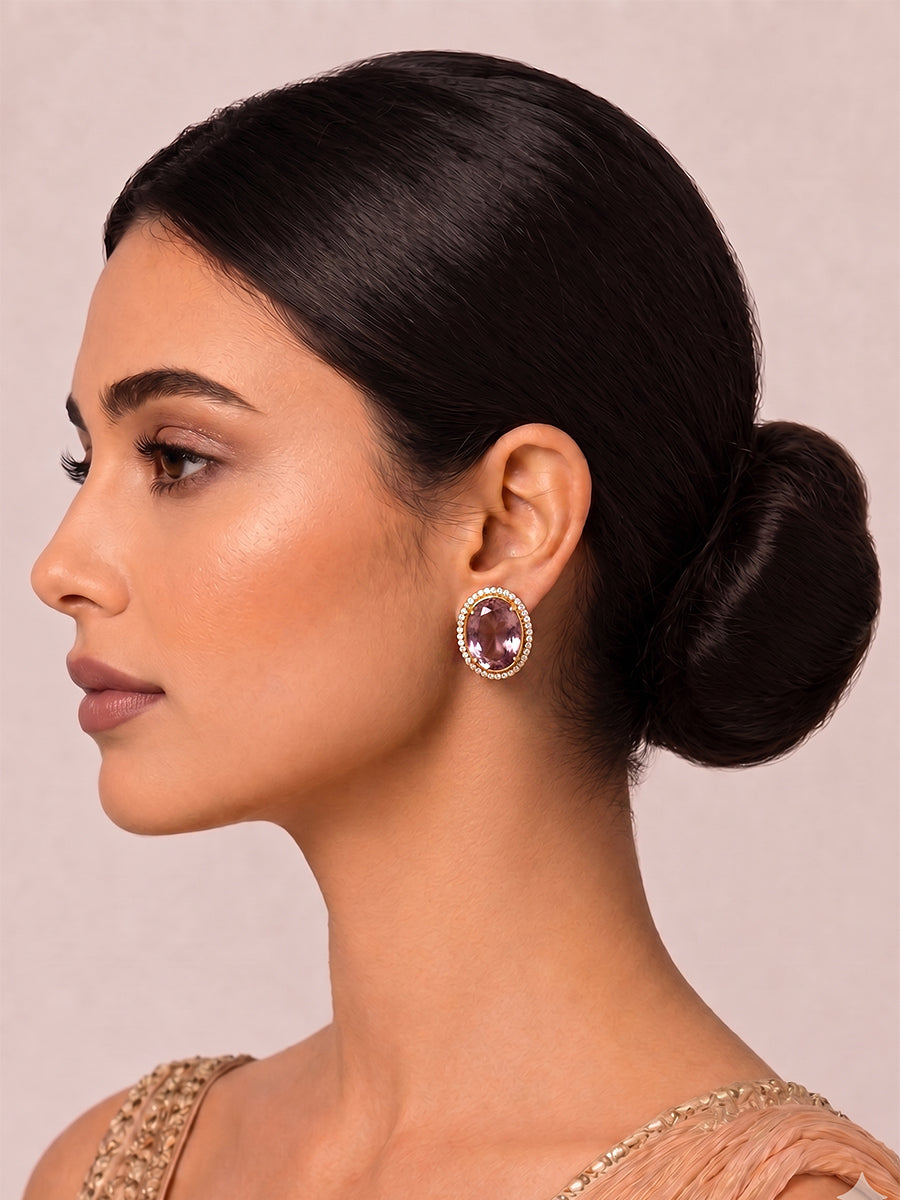 Kiansha Stud Earrings-Lavender