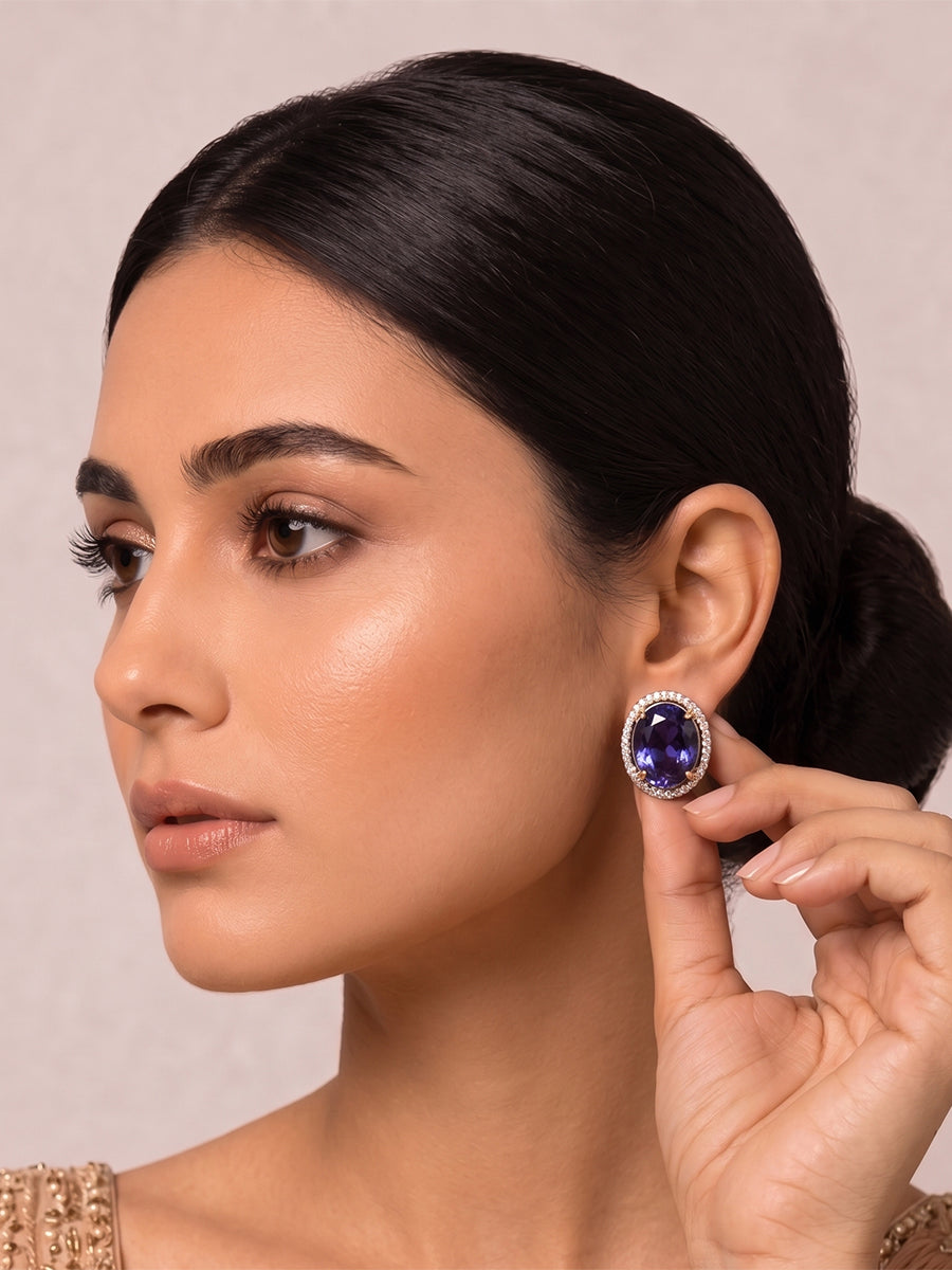 Kiansha Stud Earrings-Blue
