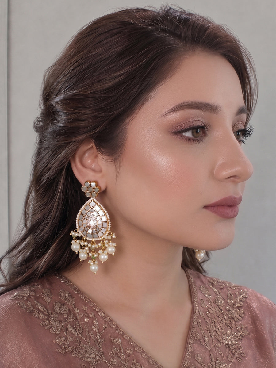 Shikha Earrings-Ivory