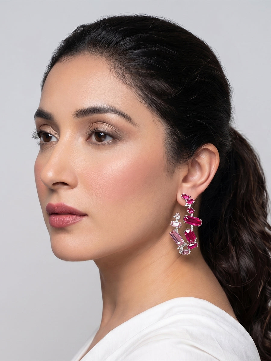Tamara Earrings-ruby pink