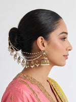 Inaya Jhumki Earrings With Ear Chain-Multicolor