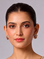 Shanvi Stud Earrings-Maroon