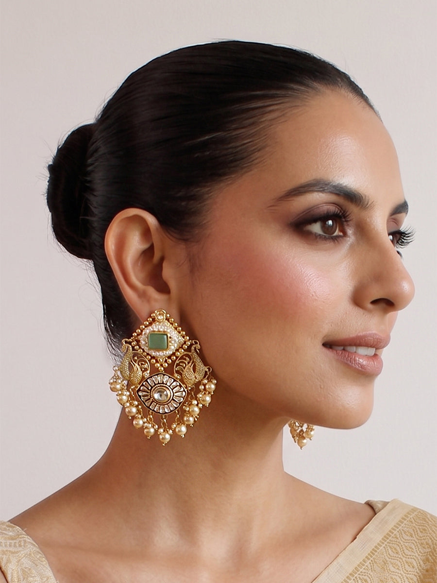 Ahanvi Earrings-Mint green