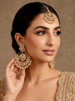 Ziana Earrings & Tikka-Gold
