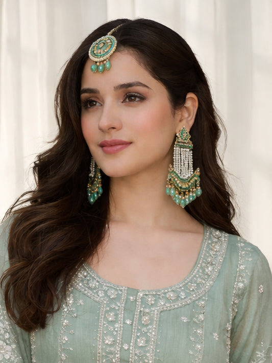 Sahrmin earring $ Tikka - Mint Green
