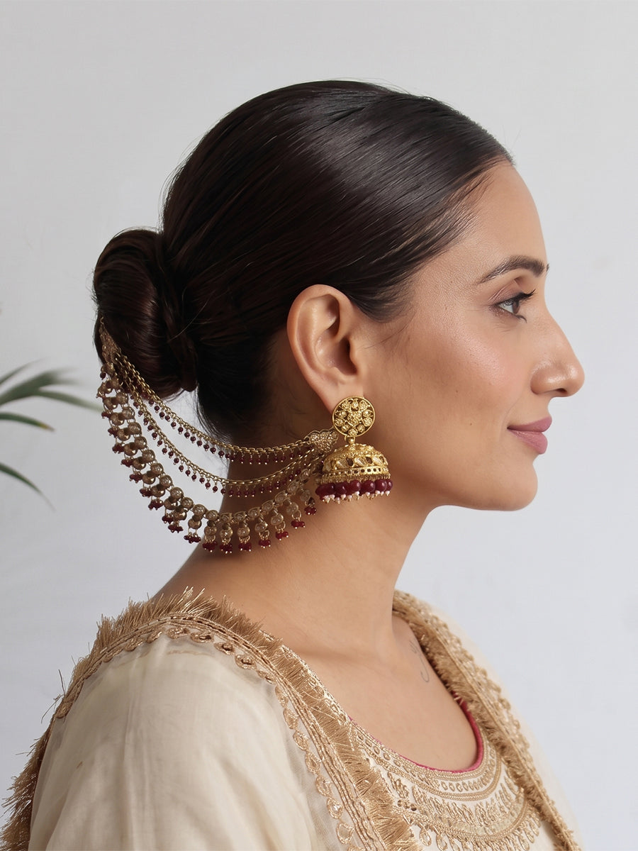 Vianshi Ear Chain / Kaanchain-Maroon