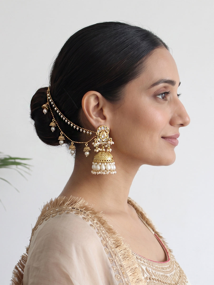 Manvika Ear Chain / Kaanchain-Gold