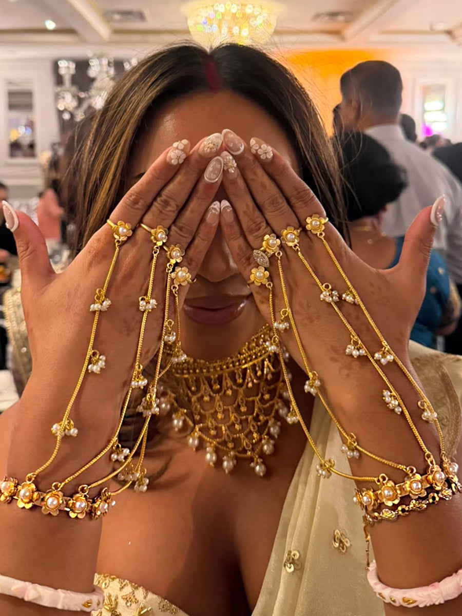 Pragya Hand Harness Bracelet - Gold 