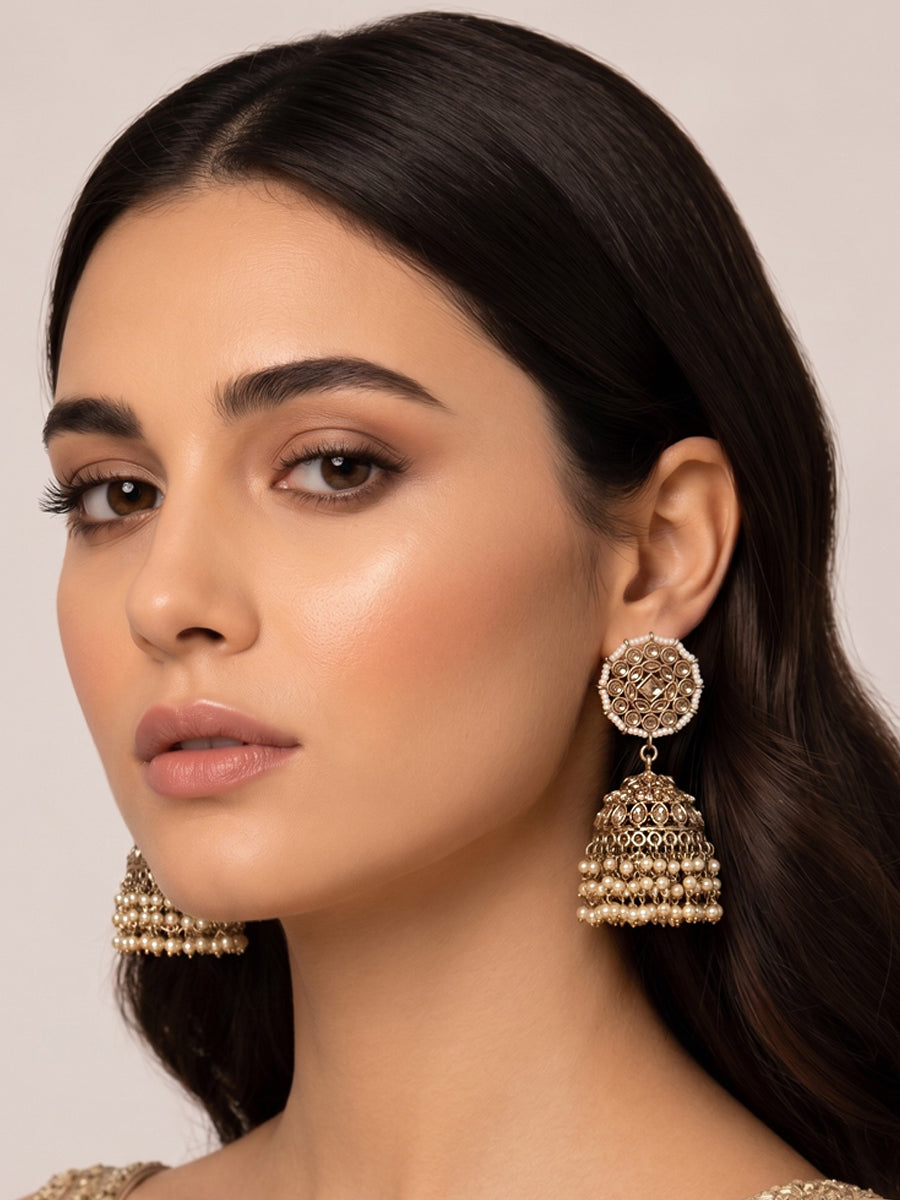 Pakhi Jhumki Earrings-Gold