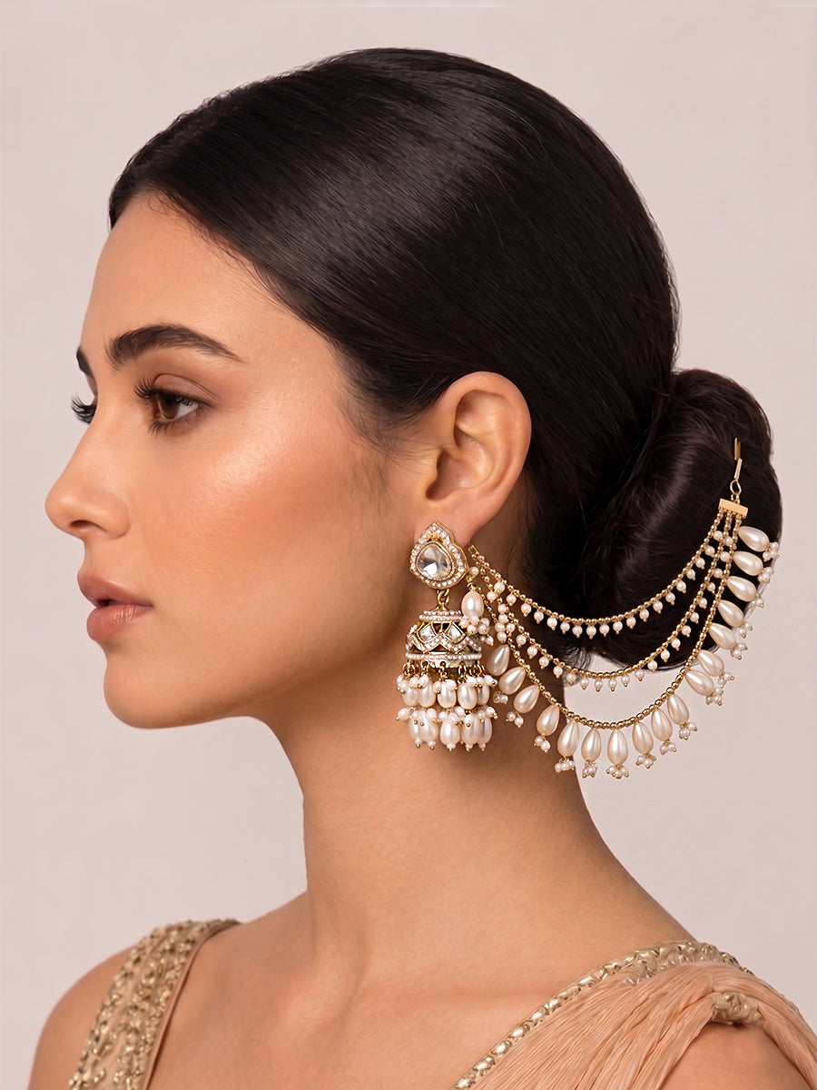 Dhruvi Ear Chain-Gold