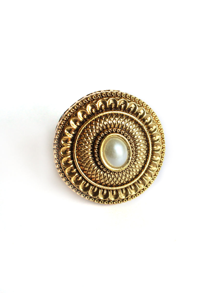 Anusha Ring Statement Finger Rings for Traditional & Modern Wear-Gold