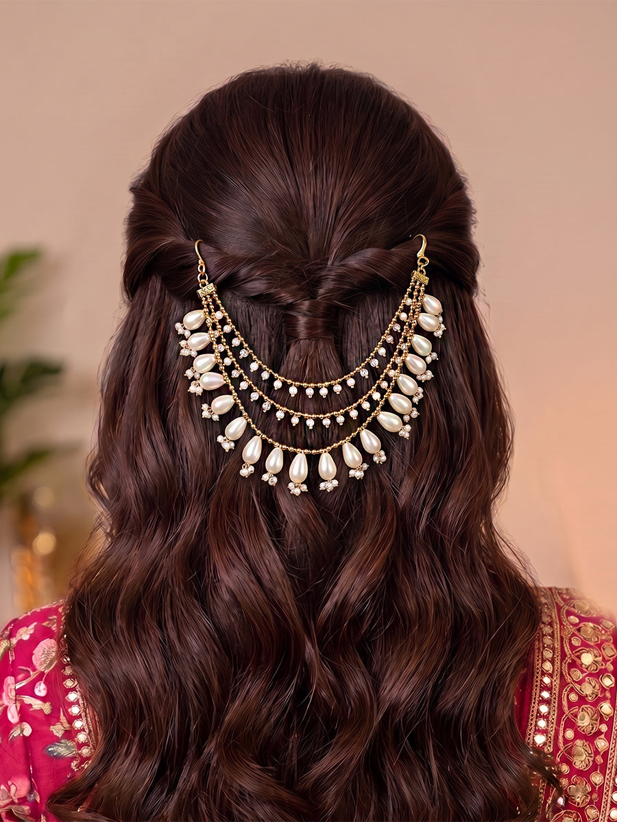 Dhruvi Hair Bun Pin-Pearl