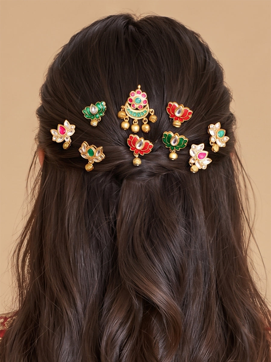Falguni Bun & Braid Hair Accessory-Multicolor