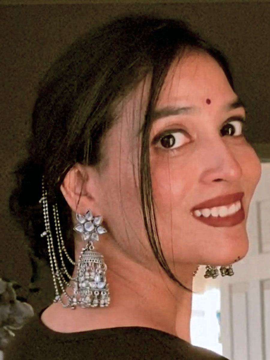 Himani Jhumka Earrings With Ear Chain Traditional South Asian Earrings for Weddings