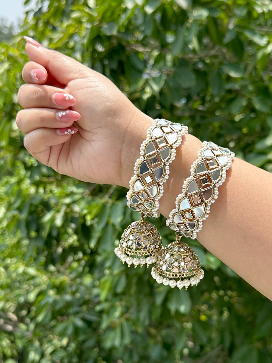Nushrat Mirror Jhumki Bangle Set Traditional Indian Bangles with Fast Delivery