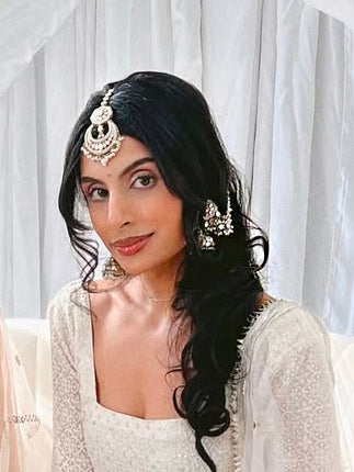 Keesha Mirror Earrings & Tikka Ready-to-Ship Hair Accessory for Mehndi & Nikkah