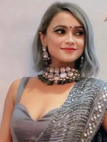 Mumbai Necklace Set-Light Grey