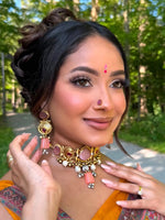 Maya Choker Necklace Set-Pastel  Pink