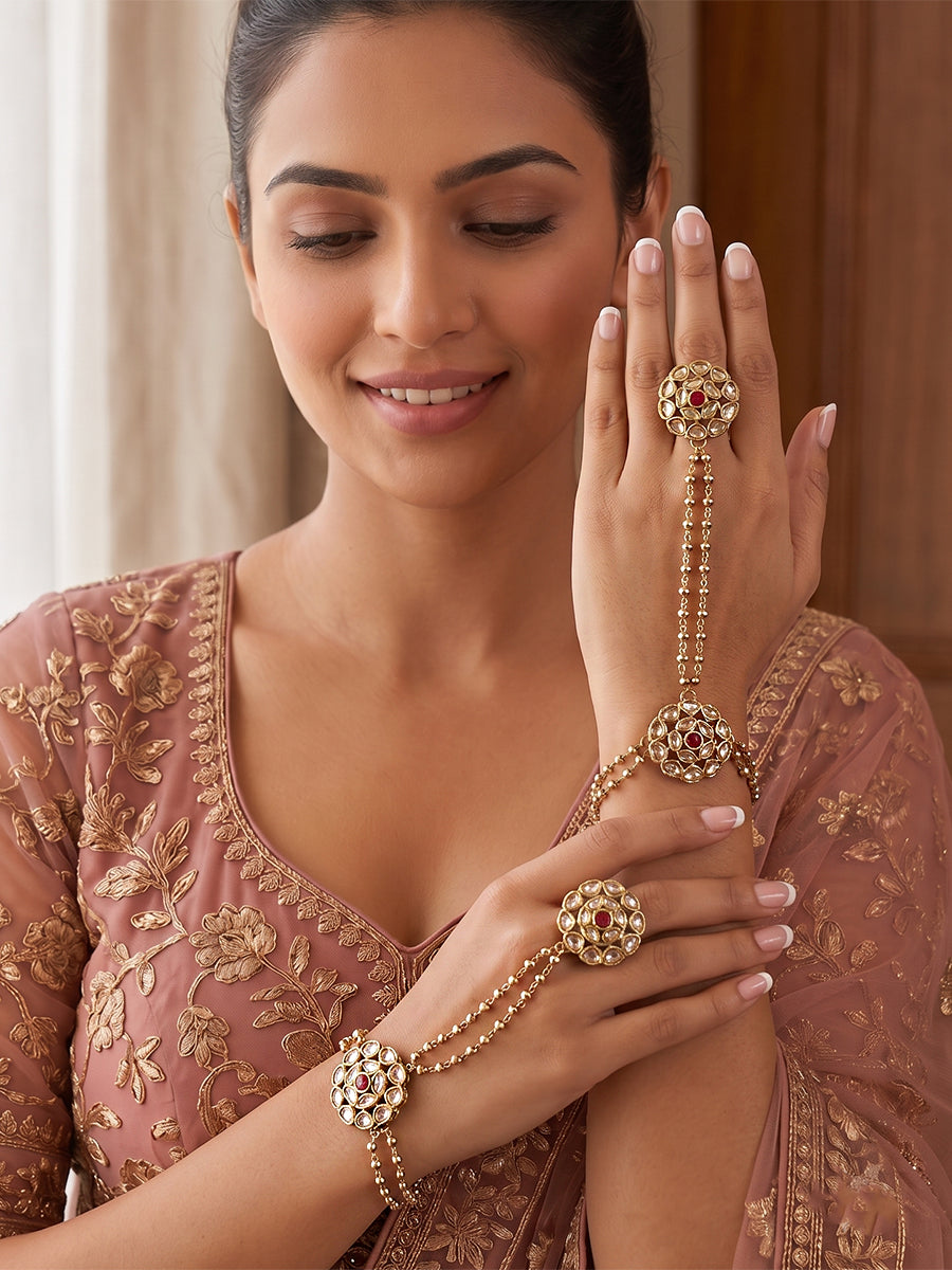 Jiya Hand Harness / Bracelet-Hot Pink