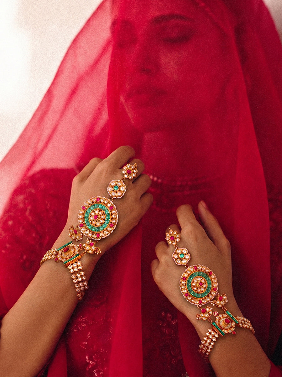 Ajmer Hand Harness/Bracelet-Multicolor