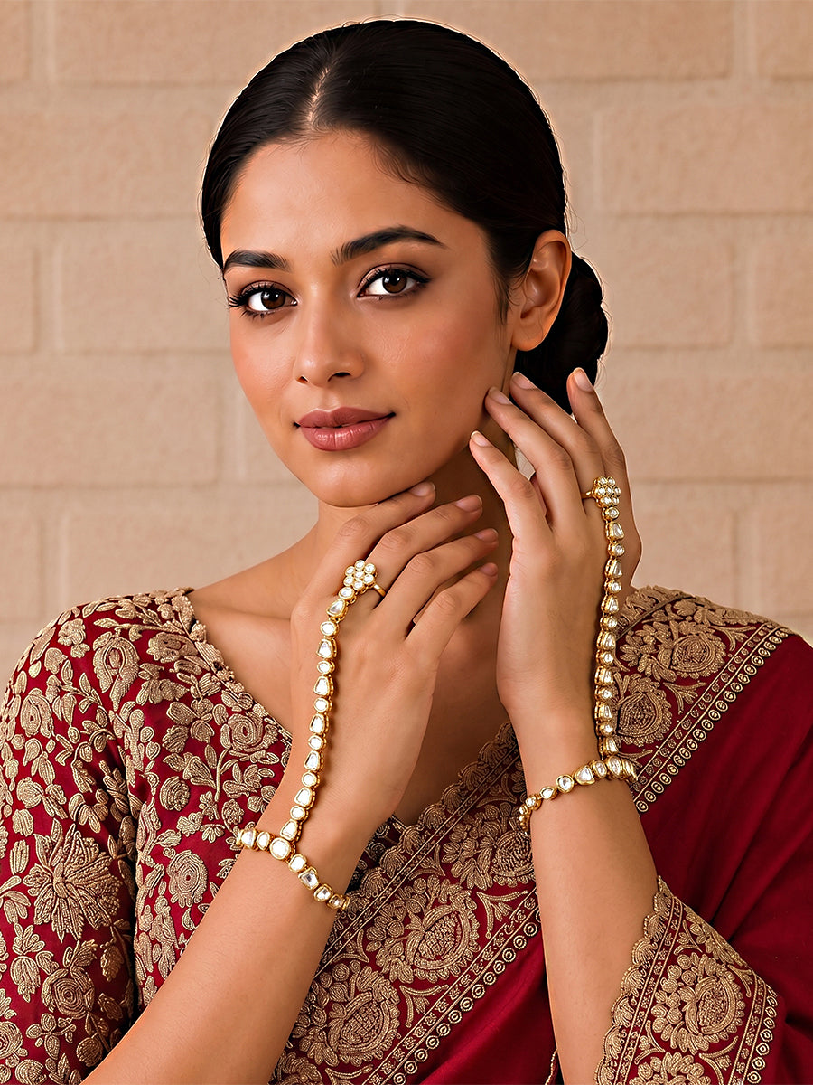 Amrita Hand Harness / Bracelet-White