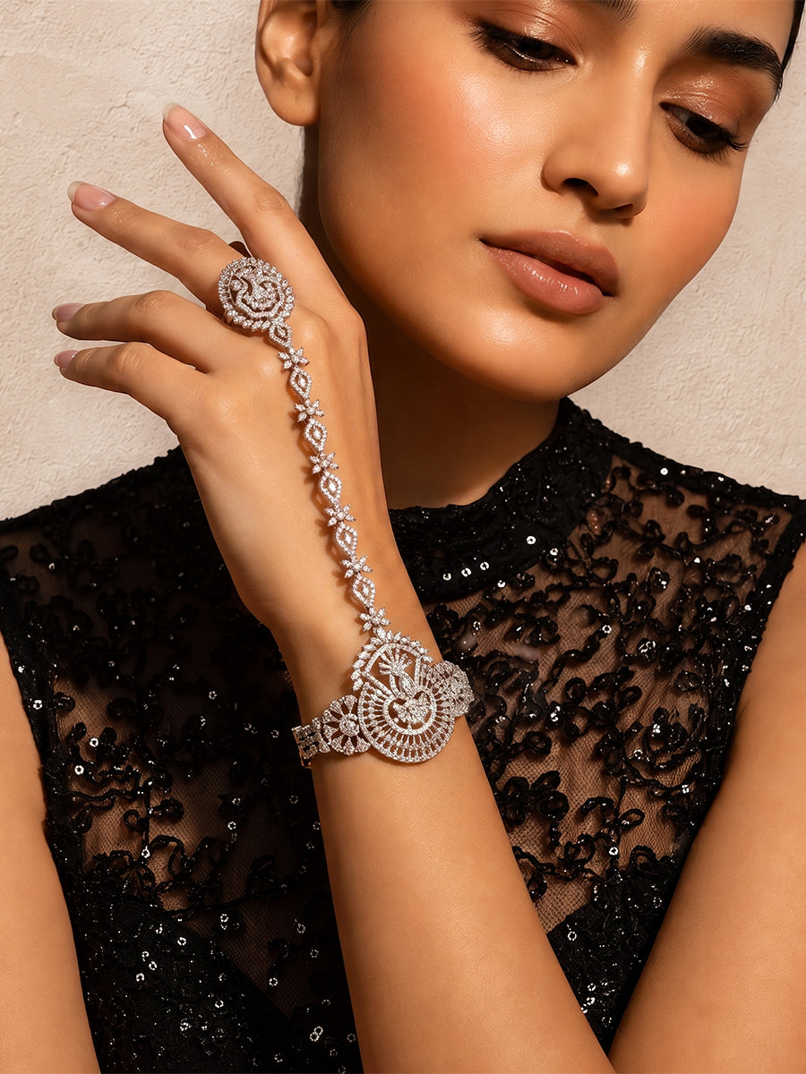 Tanisha Hand Harness / Bracelet - Silver