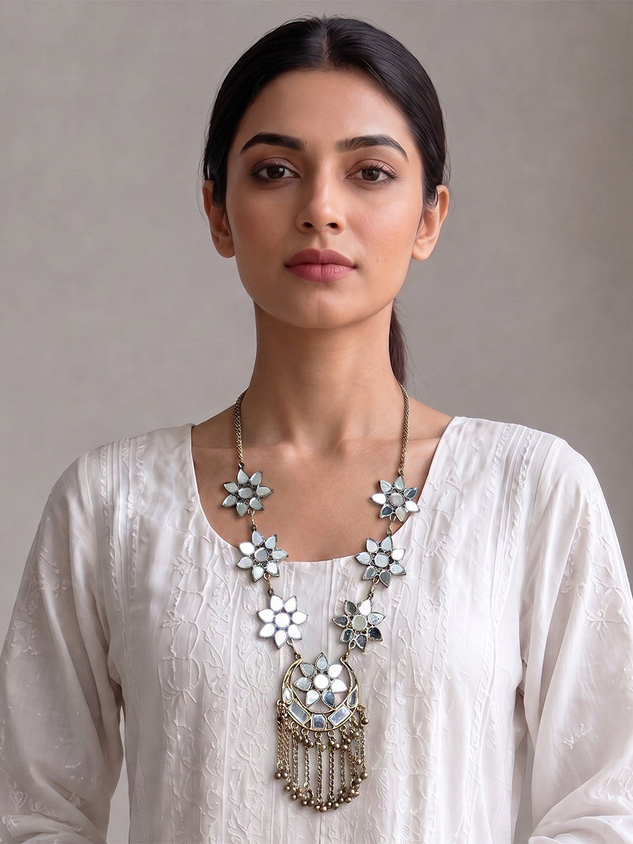Aaina Long Necklace-Antique Gold