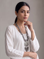 Poorvi Long Necklace-Antique Silver