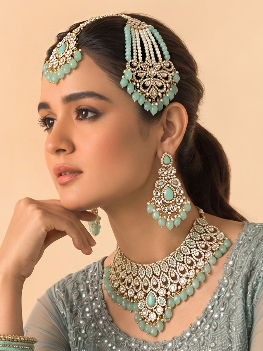 Somya Necklace Set-Mint Green