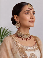 Dhaani Necklace Set-Maroon
